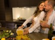 Couple cooking together