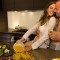 Couple cooking together