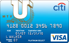 Citi mtvU Platinum Select Visa Card for College Students