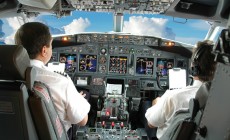 Pilots in cockpit