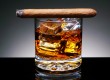 Cigar on top of alcoholic drink