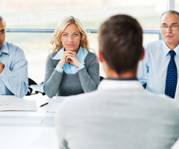 Young man in a job interview