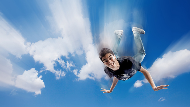 Falling Guy falling from sky