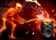 Skeleton playing guitar