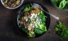 Lentil, Mushroom and Spinach Salad