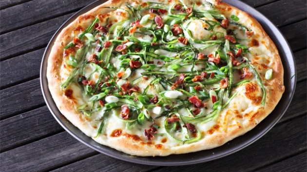 6 - Shaved Asparagus and Bacon Pizza