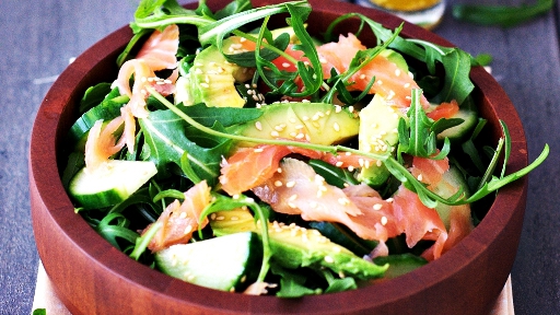 3 - Smoked Salmon, Avocado, and Arugula Salad2