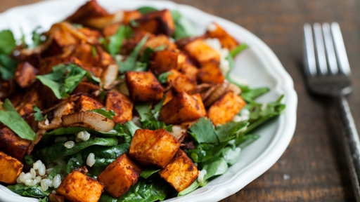 8 - Roasted Sweet Potato, Spinach, and Grain Salad2