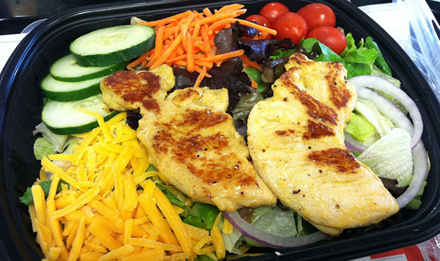8. Grilled Chicken Strips and Side Salad
