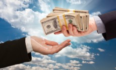 Handing over cash
