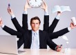Man multi-tasking