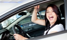 Woman buying a car