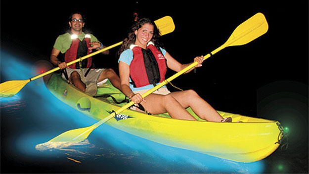 Kayaking in bioluminescent bay