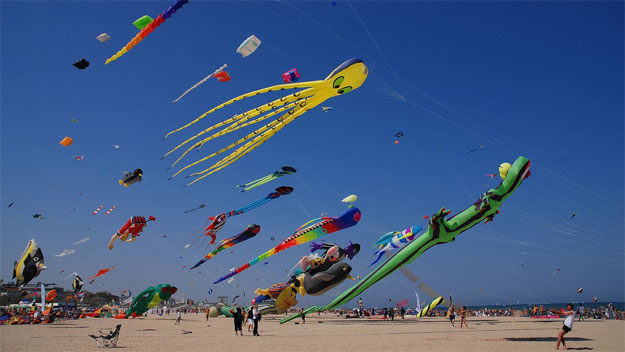 Kite flying in Cervia, Italy