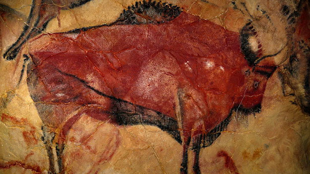 Painting of a bison in the cave of Altamira