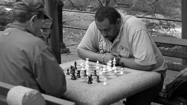 Playing chess in Central Park