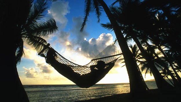 Relaxing in a hammock