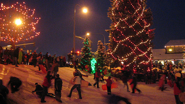 Sledding in Leavenworth, Washington