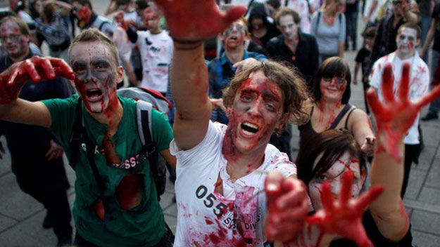 Zombie flash mob