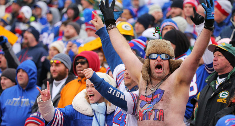 ORCHARD PARK, NY - DECEMBER 14: A Buffalo Bills fan watches the game against the Green Bay Packers at Ralph Wilson Stadium on December 14, 2014 in Orchard Park, New York. (Photo by Brett Carlsen/Getty Images)