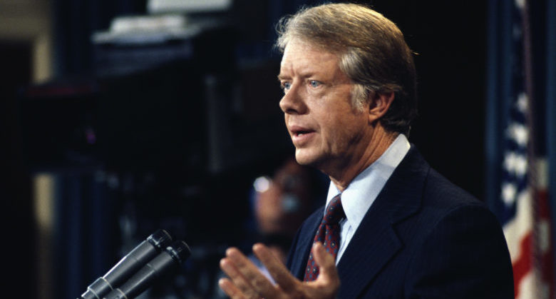 September 1977, Washington, DC, USA --- President Carter Speaking at Press Conference --- Image by © Wally McNamee/CORBIS