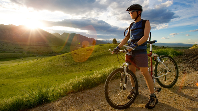 Man on bicycle