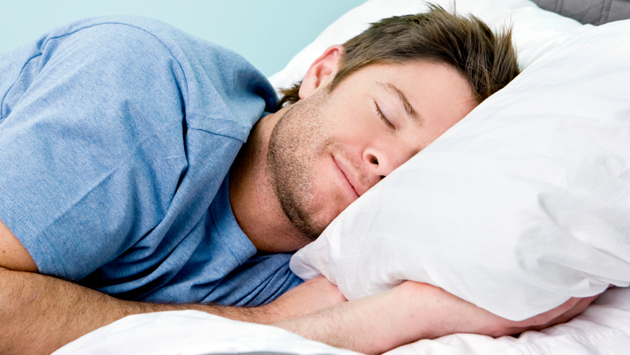 Man sleeping on pillow