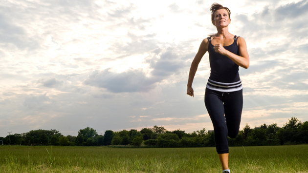 Woman running outdoors