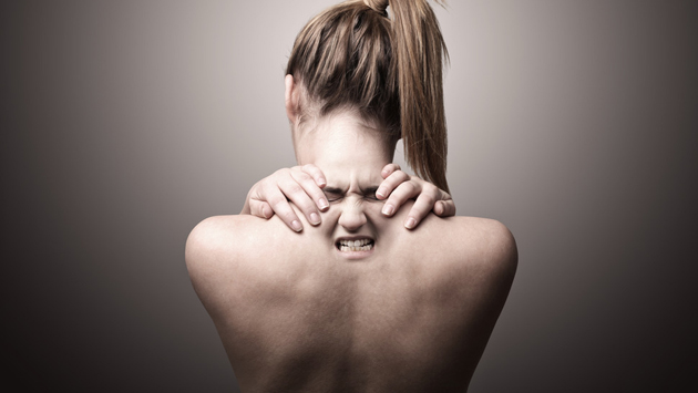 Woman with neck pain